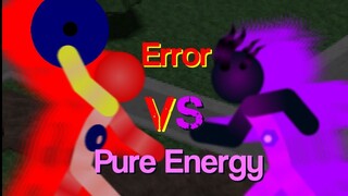 A glitchy battle between Error Vs Pure Energy - Tower Defense Simulator/Tower Blitz