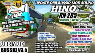 UPDATE OBB MOD SOUND HINO RN285 KREKET BUSSID V3.5 | NEW GARASI MALEO | BUS SIMULATOR INDONESIA