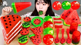 ASMR MUKBANG| 수박 디저트 아이스크림 탕후루 마카롱 젤리 먹방 & 레시피 DESSERT ICE CREAM MACARONS EATING