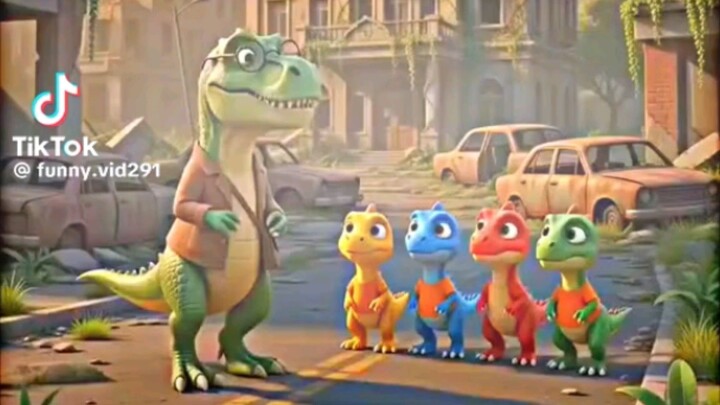 A ai video of dinosaurs in opposite in the world #oppositeworld #shorts, #funny
