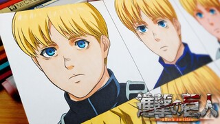 Drawing Armin arlert in different anime styles | Attack on titan / 進撃の巨人