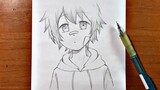 Easy anime drawings | how to draw a cute boy with just a pencil