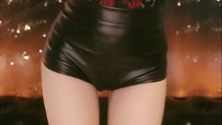 Backup tight black leather shorts