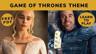 Play Game Of Thrones Theme on the Bass Guitar (No.39)