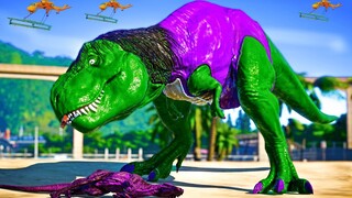 Watch She Hulk Take on Spiderman Therizinosaurus & I-REX in Jurassic World Evolution!