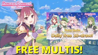 *FREE* DAILY MULTI SUMMONS!! BEST TIME TO GET EASY STARS ON CHARACTERS! (Princess Connect! Re:Dive)