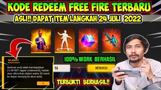 KODE REDEEM FREE FIRE TERBARU 24 JULI 2022 HARI INI