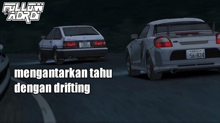 mc satu ini seorang anak penjual tahu yng jago drifting(review anime INITIAL D)