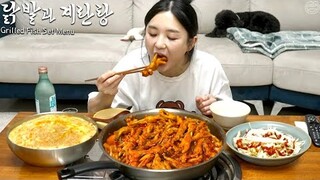 Real Mukbang:) Spicy Chicken Feet & Soju ☆ Crab Egg Soup Recipe