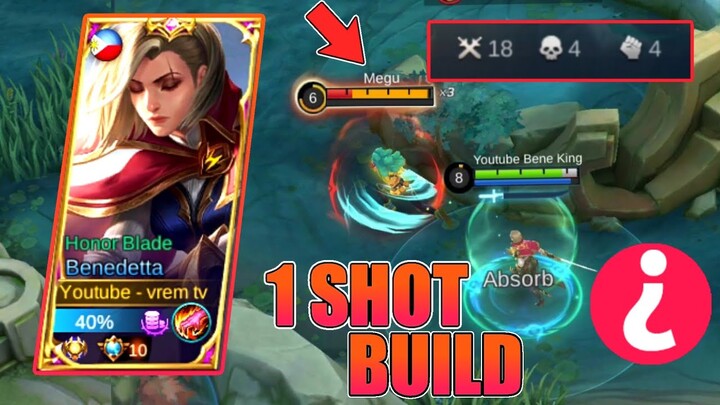 TRY THIS BENEDETTA ML ONE SHOT  BUILD:+10X LEGENDARY | MLBB