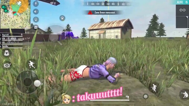 KETIKA RIRI KNOCK DI FREE FIRE AUTO GAK BISA DIEM!!