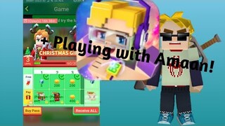 New BlockMan Go Christmas Event + Playing Bedwars with Amaan!! [BlockMan Go 1.11.9]