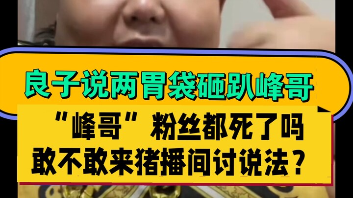 7月26日凌晨，良子第N次说“死亡峰哥”，并说“峰哥是弟弟，两胃袋把峰哥砸趴下!!” “骟良团”的兄弟去打字:“峰哥粉丝都死了吗？敢不敢来野猪直播间讨个说法？”