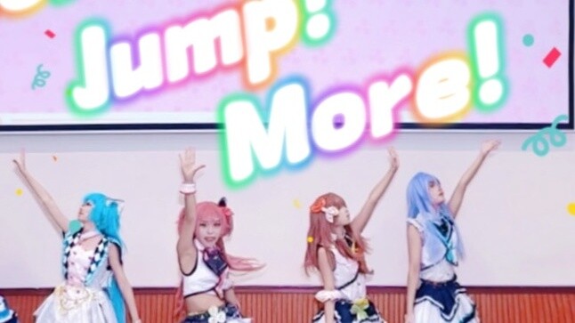 We danced More Jump More on the crowded school stage...but we had so much fun!