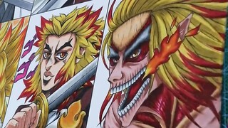 Vẽ Rengoku Kyojuro theo 8 phong cách anime khác nhau ư? Đây chính là thứ gọi là Hơi Thở Của Lửa!