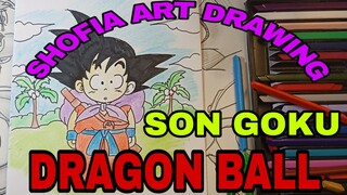 menggambar son goku manga Dragonball