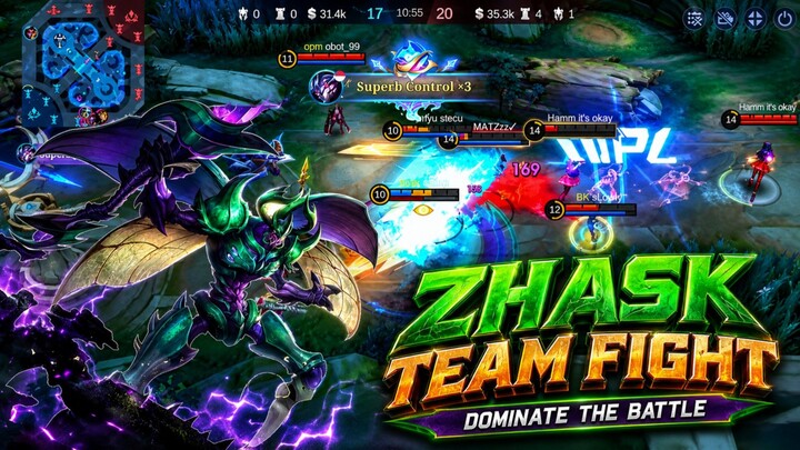 Team fight Zhask bertarung dengan kekuatan penuh | MLBB MOBILE LEGEND