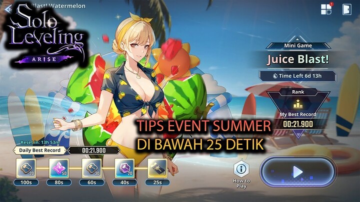 TIPS EVENT SUMMER DI BAWAH 25 DETIK  | SOLO LEVELING: ARISE