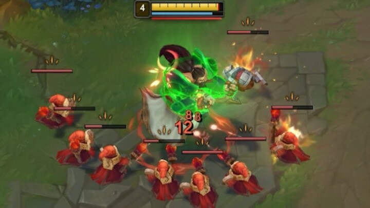 Coming from the jungle, we return to the jungle—never touching a single minion in lane.