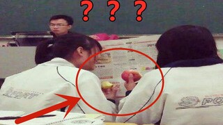 ครู: คุณกล้ากินแอปเปิ้ลในชั้นเรียนไหม?