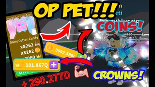 GETTING HUGE AMOUNT OF CROWNS AND COINS WITH THE SUPER OP PETS IN SABER SIMULATOR!