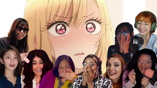 GIRLS REACTION TO GOJO CALLING MARIN BEAUTIFUL | MY DRESS UP DARLING EPISODE 5 REACTION COMPILATION