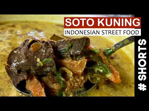 Beef soup street food | ASMR street food Indonesia 2021 of Indonesian Soto Kuning #shorts