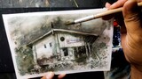 Watercolor painting | Stasiun Panaroekan