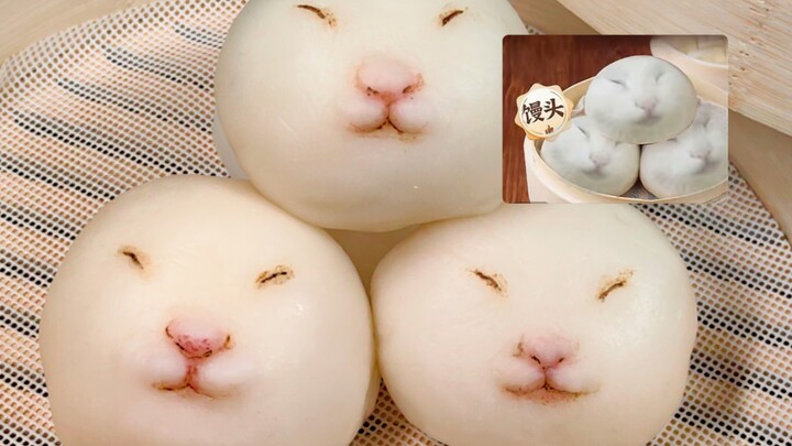 Cat Meme Food | Turned into a Big White Steamed Bun, Meow!