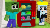 Monster School Zombie Boy Vending Machine Wrong Head Wolf Girl - เรื่องตลก - Minecraft Animation