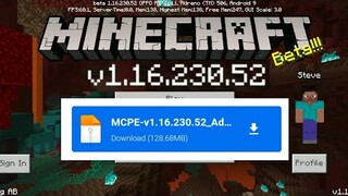 MCPE Beta 1.16.230.52 APK For Android (Link in Desc.)