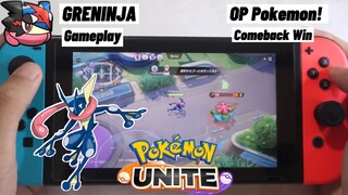 Pokemon Unite Greninja Gameplay Nintendo Switch Handheld OP Hero!