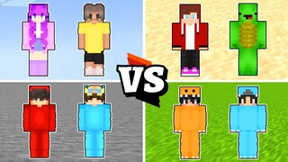 Cash and Nico vs Zoey and Shady vs Kory and Omziscool vs JJ and Mikey (Minecraft Battle)