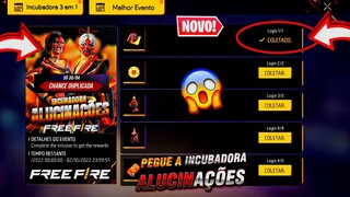 URGENTE!! PEGUE A INCUBADORA ALUCINAÇÕES, PERSONAGEM GRÁTIS? PARCERIA COM NARUTO E MAIS - FREE FIRE