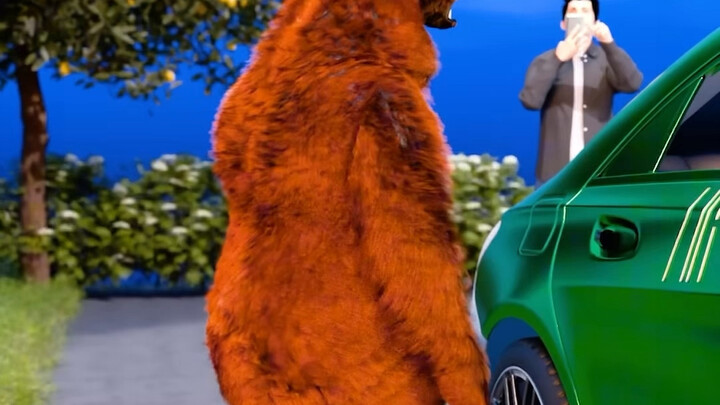 A man disguised himself as a bear and destroyed his car to defraud insurance#animation#animation dem