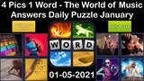 4 Pics 1 Word - The World of Music - 05 January 2021 - Answer Daily Puzzle + Daily Bonus Puzzle