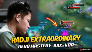 WTF!!? HADJI SHOWING HIS EXTRAORDINARY HERO MASTERY, 100% KDA 🤯