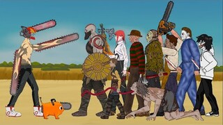 Chainsaw Man vs Jason Voorhees, Makima, Kratos, Demon, Freddy, Michael, LeatherFace, Atreus, Jeff