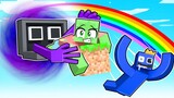 One Block SKYBLOCK with PURPLE ROBLOX RAINBOW FRIENDS in Minecraft!