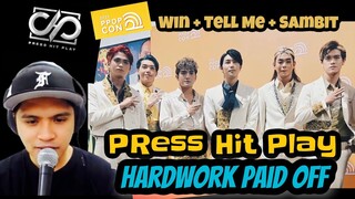PRESS HIT PLAY - WIN + TELL ME + SAMBIT |  PPOP CON 2022 FULL PERFORMANCE REACTION