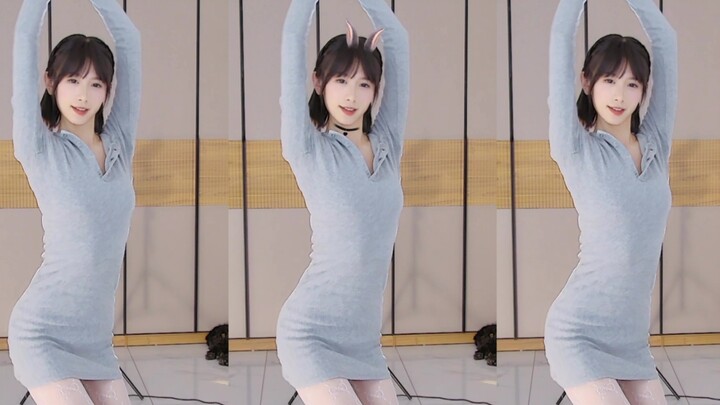 [Shasha] Mature sister's charming gray dress flute dance