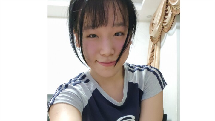 Your face is all rosy after exercising—so cute!