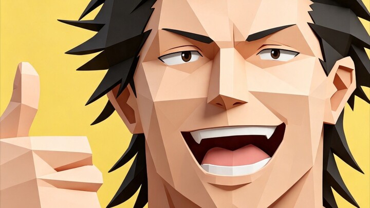 Menggambar Yami dari Black Clover to low-poly 3D style