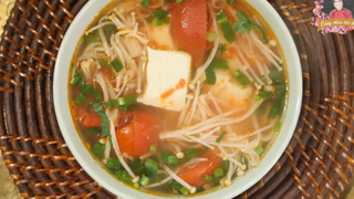 CANH ĐẬU PHỤ NẤM CHAY cúng rằm _ Cùng Cháu Vào Bếp