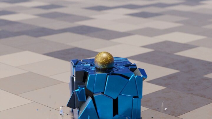 Menghancurkan kotak biru