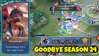 SOLO RANK TERAKHIR DI SEASON 24 ! TUTUP DENGAN MANIAC! SUSHI MASTER REVAMP !Stenly Hayabusa Gameplay