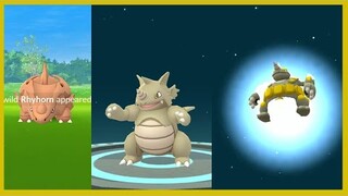 Shiny Rhyhorn, Rhydon and Rhyperior Community Day experienced in rural area (Pokemon Go)