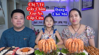 Chị 7 Té Gãy Chân Gọi Xe Cấp Cứu Và Phải Mổ. Tôm Hấp Nước Dừa. Nhẫn Tôm [Cuộc Sống Hàn Quốc]