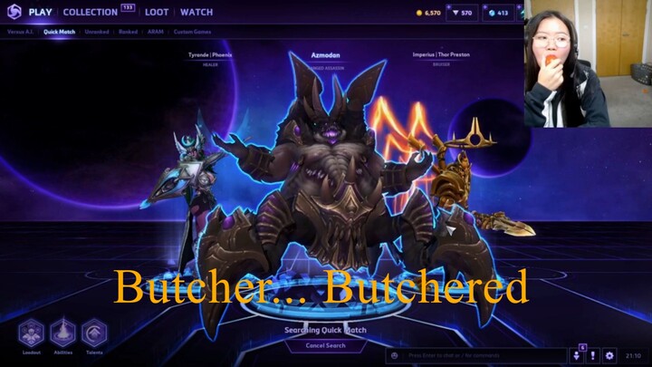 Progressing in HOTS | Butcher.. Butchered- Azmondan