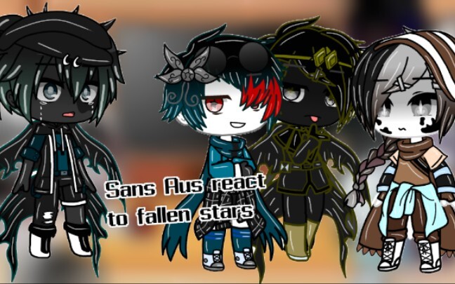 Sans AUs react to fallen stars || Blue and Ink meme || Gacha Club || (1/2)